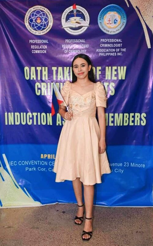 Nude Satin Filipiniana Cocktail Dress