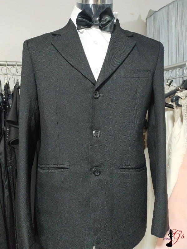 Shiny Black 3 Buttons - E Tuxedo Suit Set