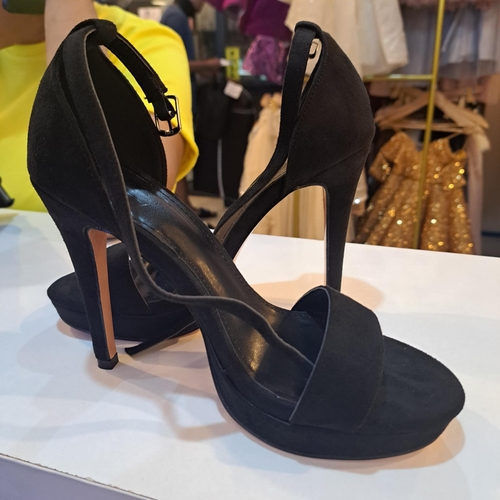 Black Suede Platform Heels