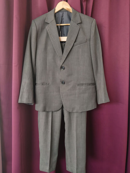 REIESCARIO Gray With Two Buttons Suit Set