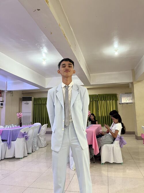 Powder Blue E 3 Buttons Tuxedo  Suit Set