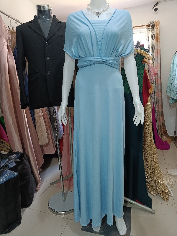 Powder Blue Infinity Dress - Kids