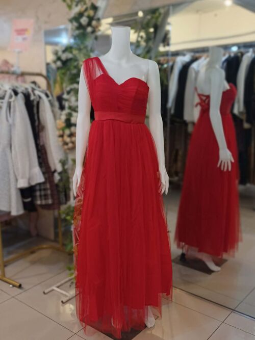 Candy Red Tulle Bridesmaid Dress #7