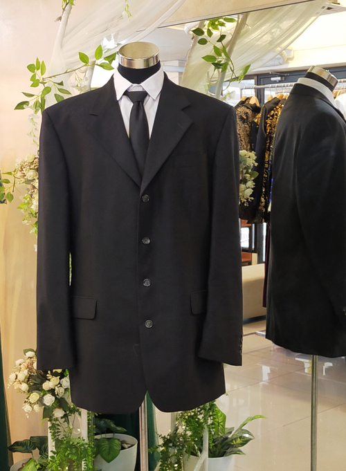 Plus Size Claudio Morelli 4 Buttons Black Tuxedo Set Suit