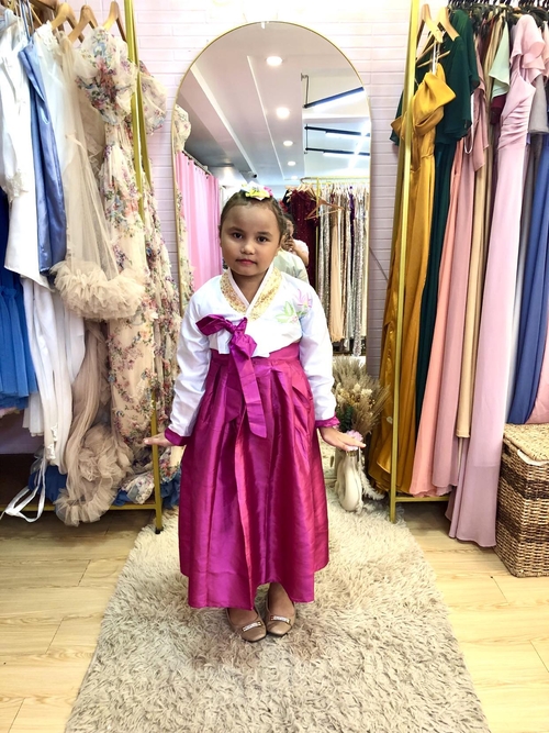 UNO White Korean Traditional Costume Hanbok Cosplay for Kids Girl