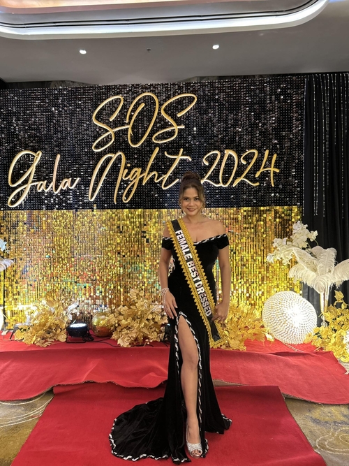 Offshoulder Black Silver Sexy Back Velvet Slit Gown