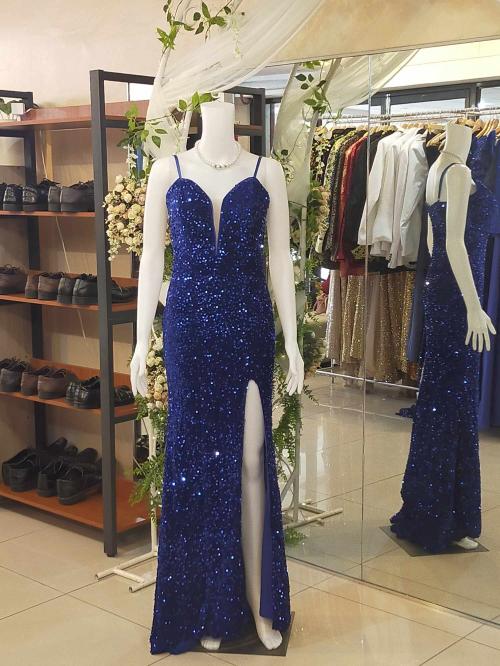 Royal Blue Spag Sequins Long Gown