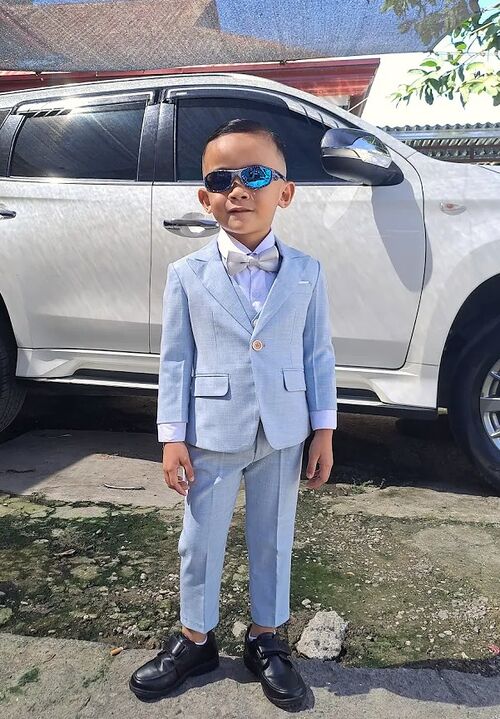 Sage Green With Vest Stylish Kids Suit