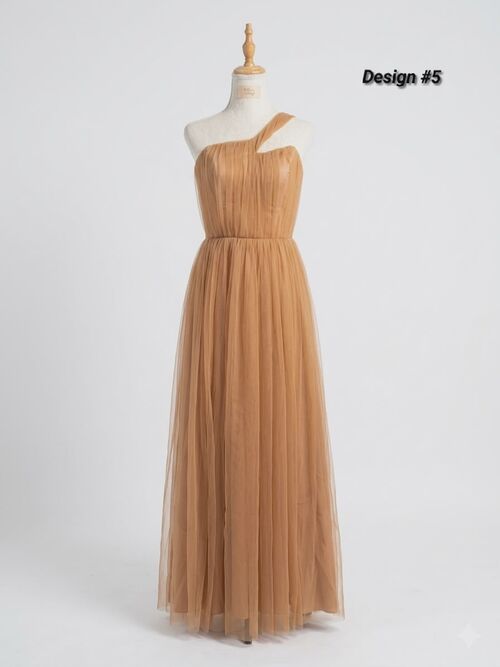 Light Brown Tulle Bridesmaid Gown ( #5 )