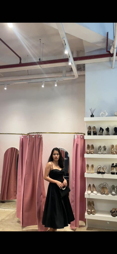 Black Corset Bustier Midi Dress