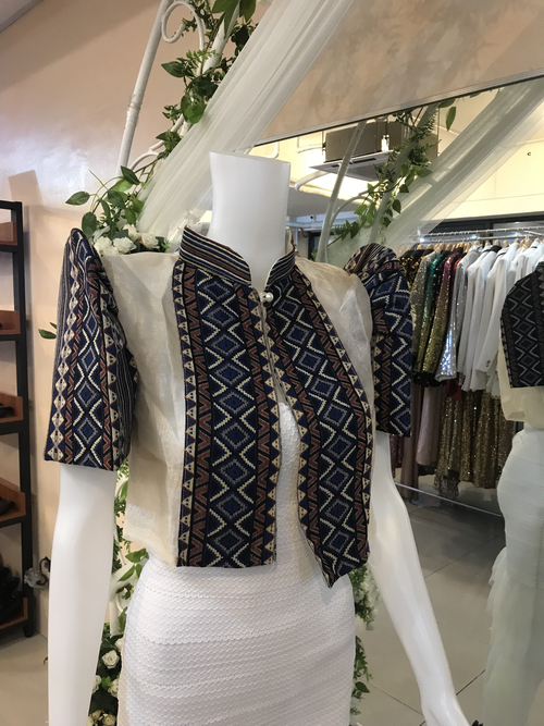 Ethnic Striped Modern Filipiniana Bolero