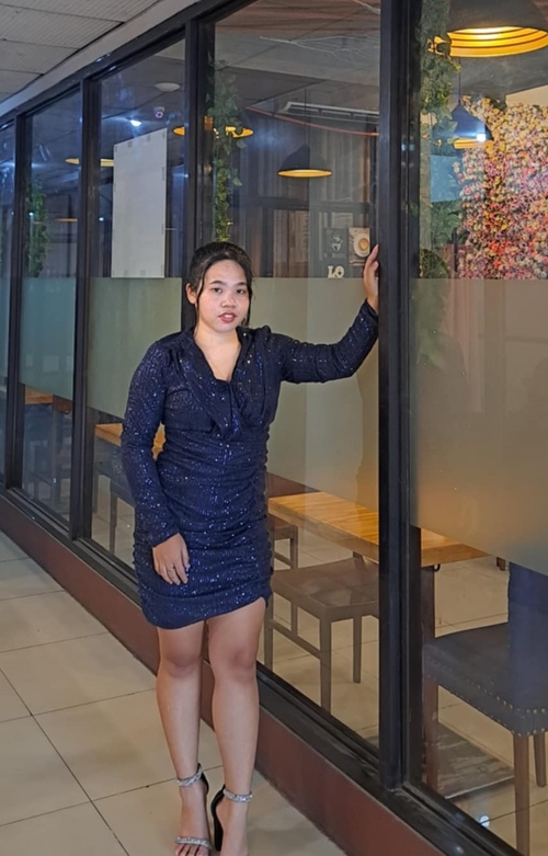 Plus Size Navy Blue Sequins Cocktail Party Dress