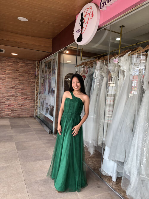 Emerald Green Tulle Bridesmaid Gown ( #5 )