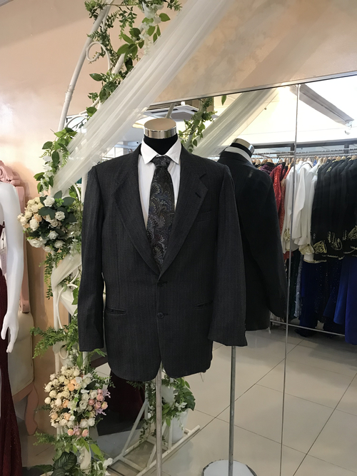 MAN IN WOOL Black Gray Suit Tuxedo
