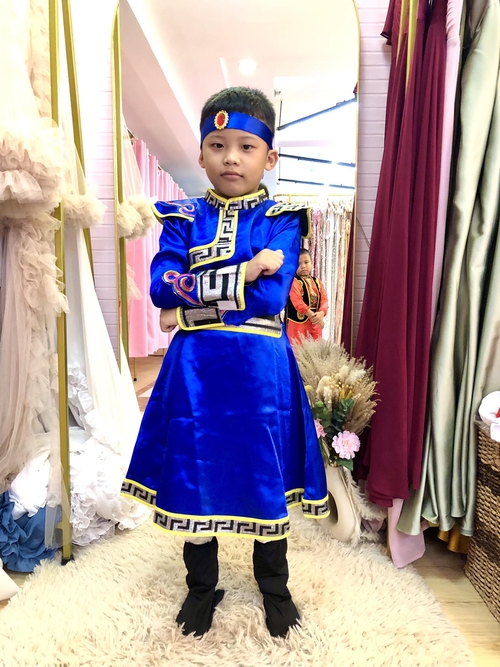 UNO Blue Mongolian Costume For Boys And Girls