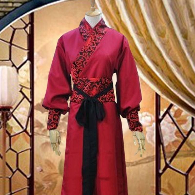 Red Black Ribbon Japanese Martial Arts Costume