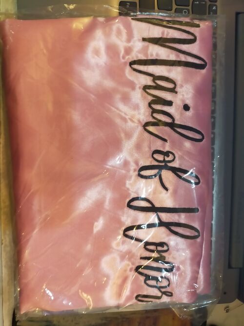 Pink Satin Maid Of Honor Robe