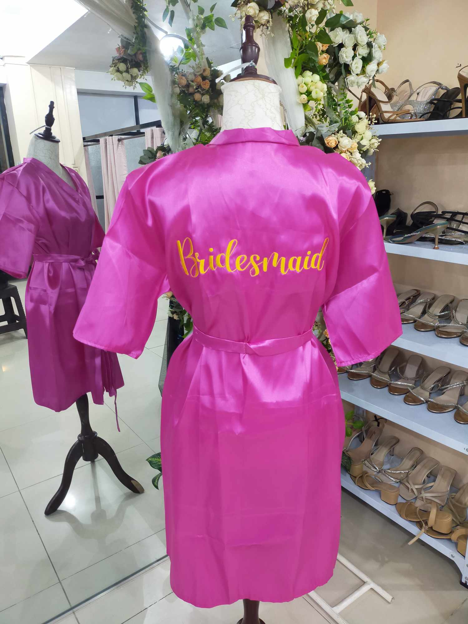 Magenta  Satin Robe - Bridesmaid
