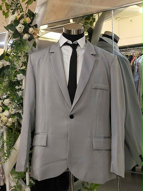 Plus Size Manfinity Light Gray Suit Set