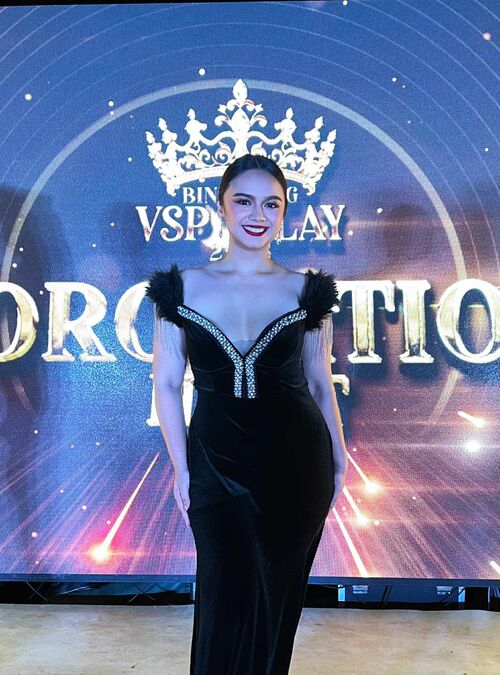 Plus Size Black Velvet Off Shoulder with Thick Feather Long Gown