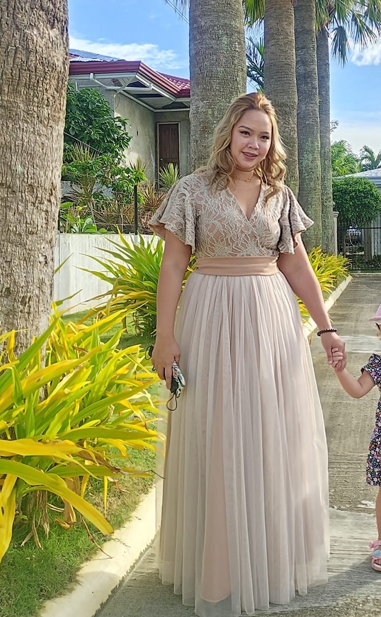 Nude Tulle Mother Gown