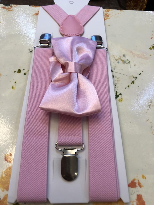 Pink Suspender And Bowtie Set (FOR RENT)