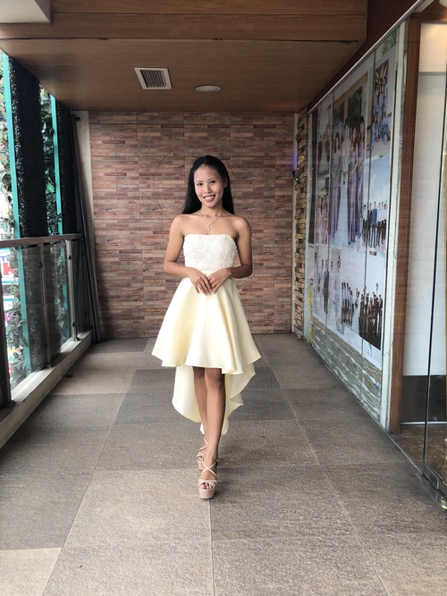 Elegant Apricot Tube Cocktail Dress