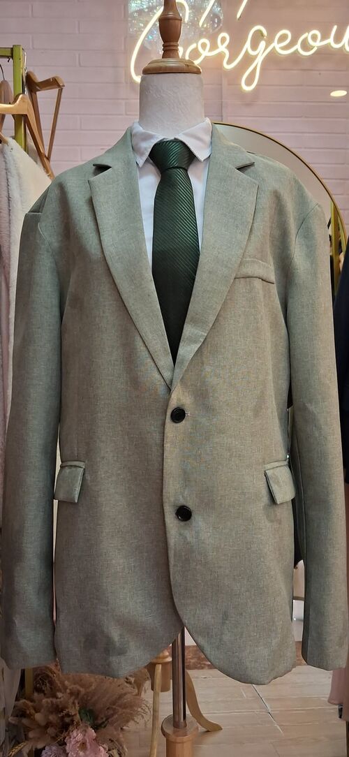 Plus Size Army Green Manfinity Suit Set
