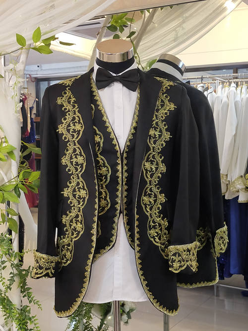 Black Gold Prince Duke Suit Tuxedo Bridgerton Costume