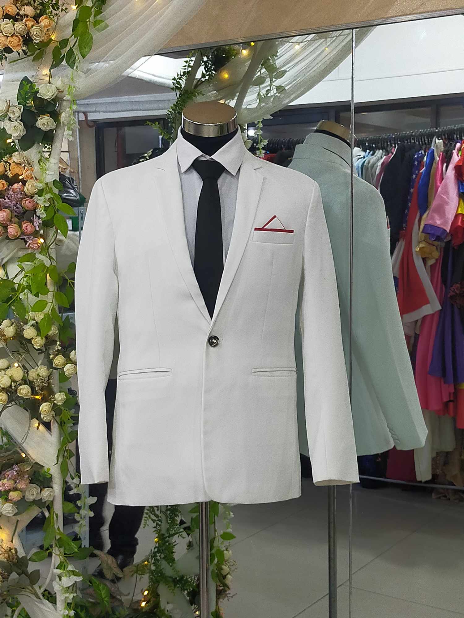 Reebok White Maroon Pocket - E Tuxedo Suit Set