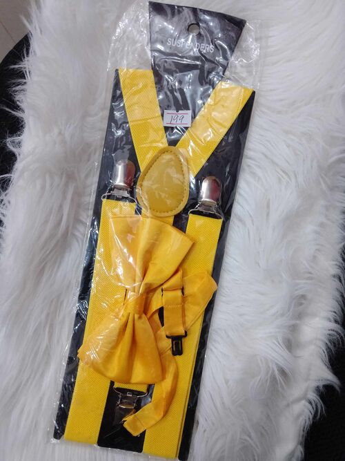 Yellow Suspender And Bowtie  Set FOR RENT