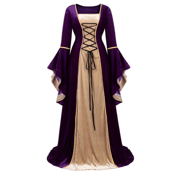 Purple Violet Vintage Victorian Renaissance  Long Gown Costume
