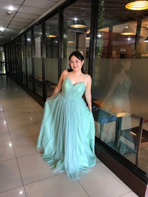Sage Gree Tulle Bridesmaid Gown (#2)