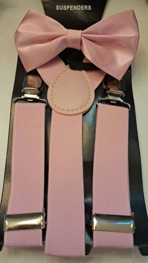 Pink Suspender And Bowtie Set KIDS ( FOR RENT )