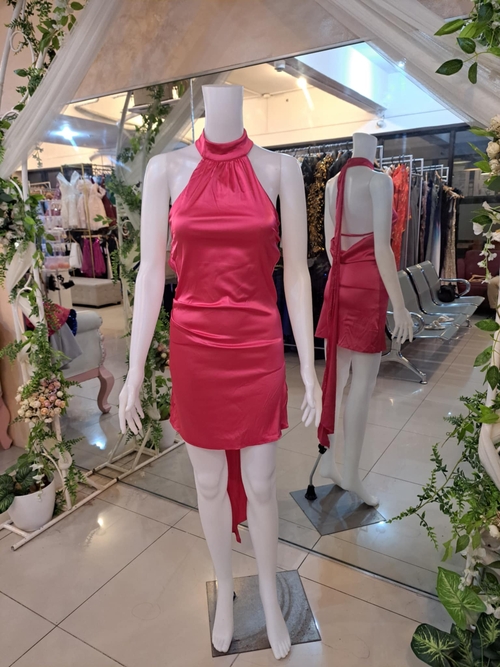 Pink Halter Cocktail Dress