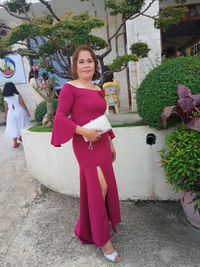 Maroon 3/4 Slit Long Gown