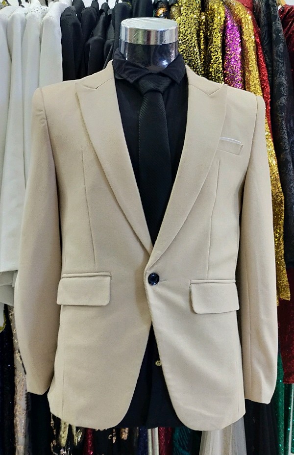KING STORE Nude One Button With Pockets Tuxedo Suit Set