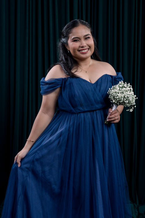Navy Blue Bridesmaid Tulle Dress (#11)