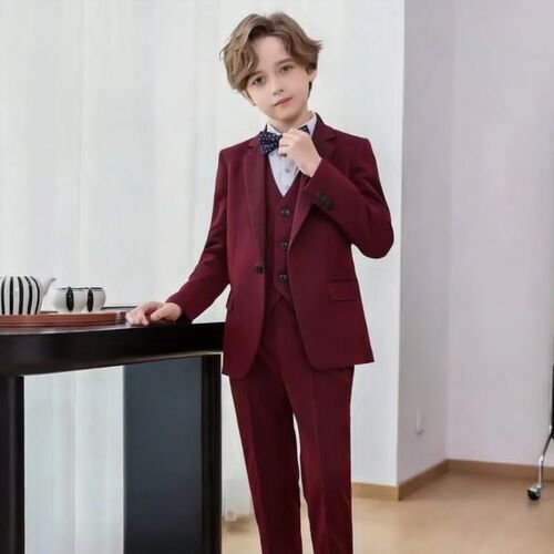 Ring Bearer Maroon Suit with vest FOR KIDS