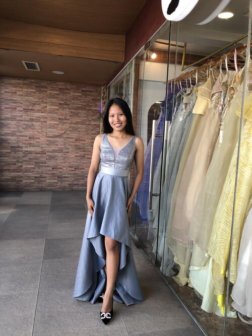 Ever Pretty Sleevelees Sparkly Gray Bridesmaid Dress