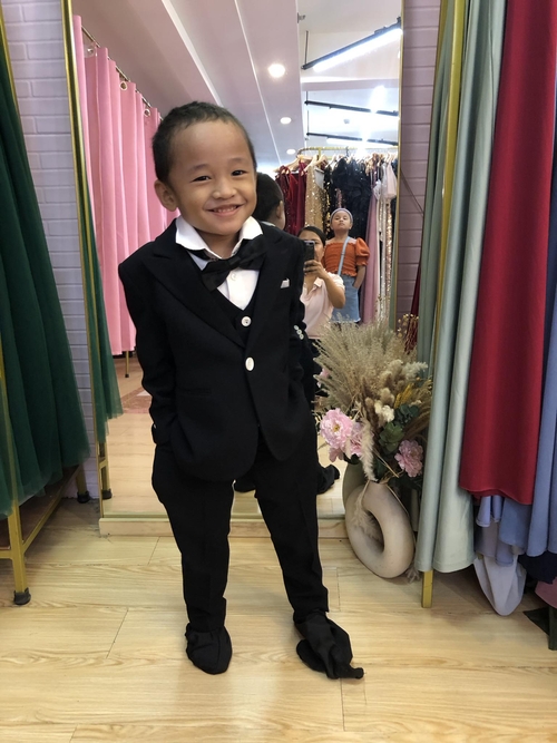 Black Kids Suit with Vest