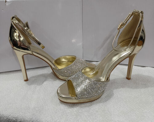 Gold with Rhinestones strap Heels
