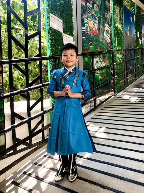 Blue Boy Tang Suit Hanfu Chinese Costume 
