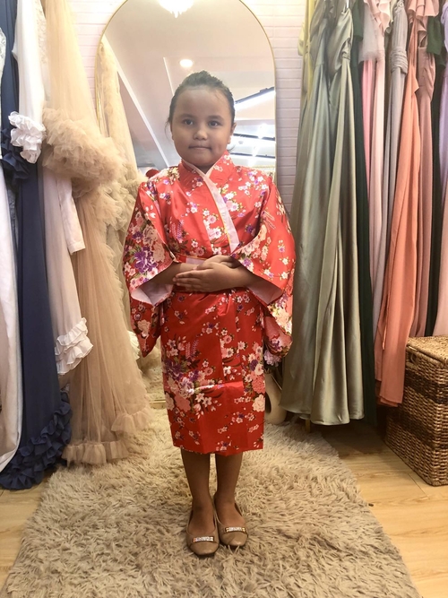 UNO Red Japanese Kimono Costume For Girls