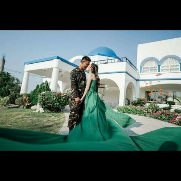 Green Infinity Long Trail Infinity Dress