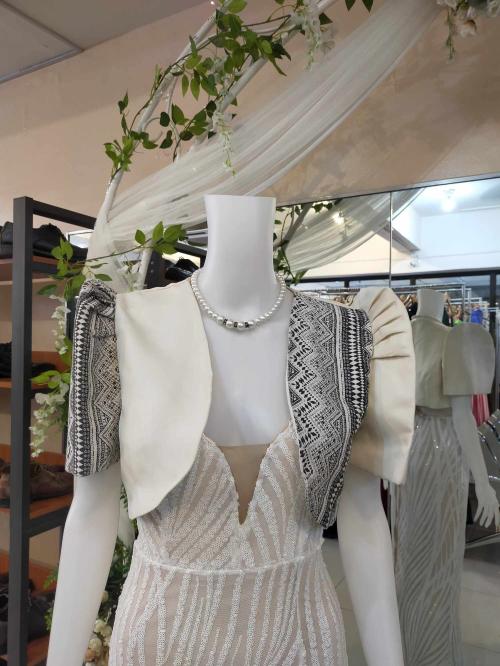 Ethnic Black Beige Filipiniana Bolero
