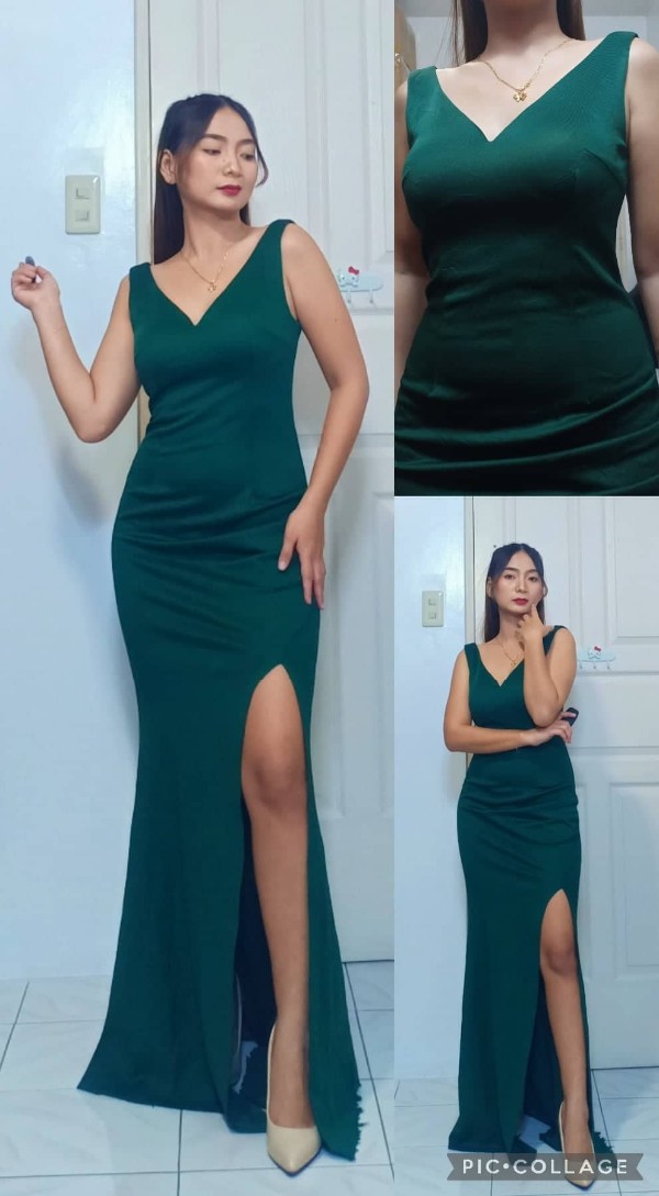 Sexy Emerald Green Sleeveless Slit Long Gown