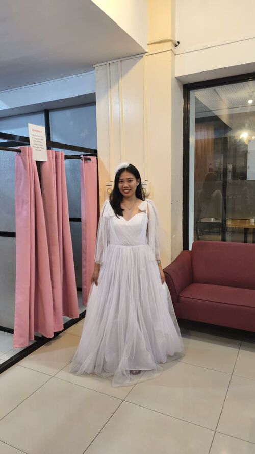 White Tulle Bridesmaid  Gown (#9)