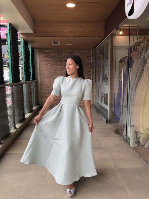 Sage Green Filipiniana Gown 