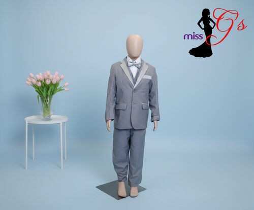 Ring Bearer Gray Tuxedo Suit With Vest FOR KIDS